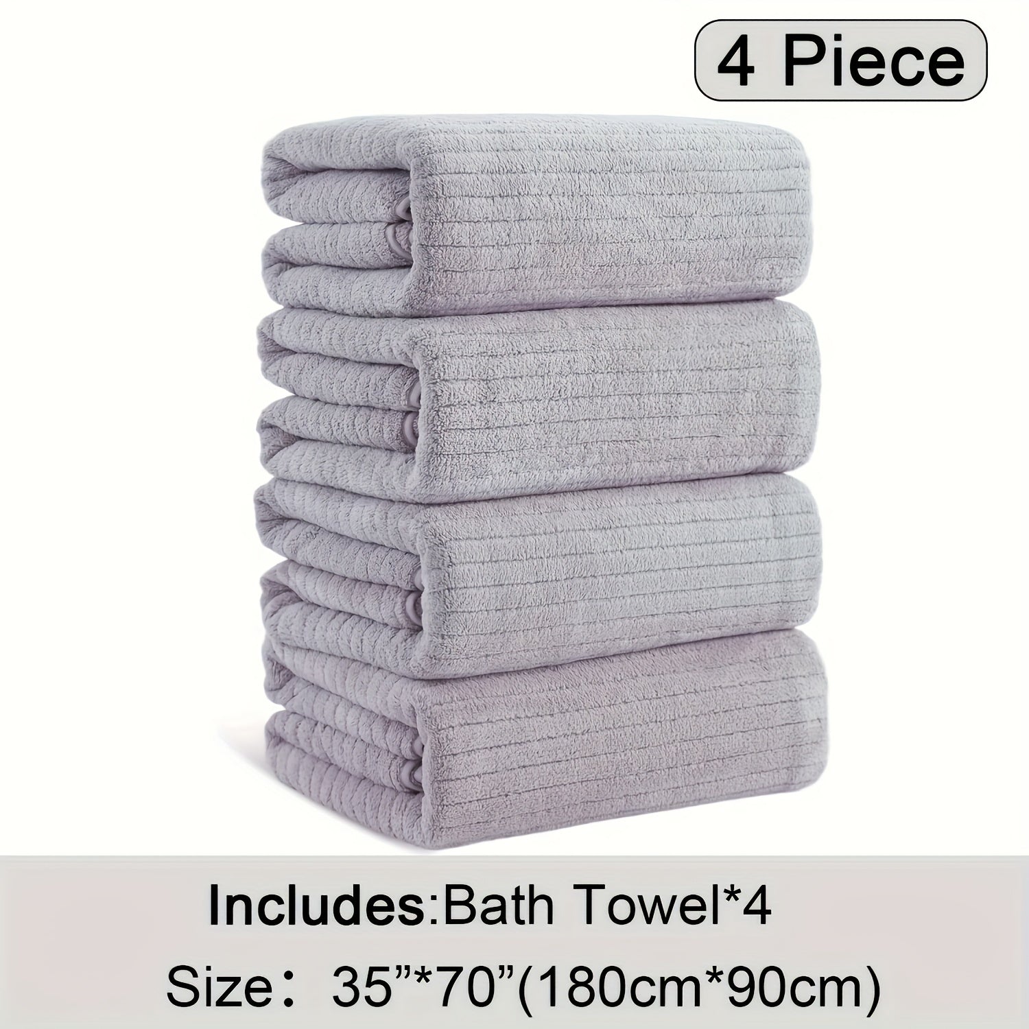 4Pack Extra Large Microfiber Bath Towels Quick Dry - Taylor K Shop