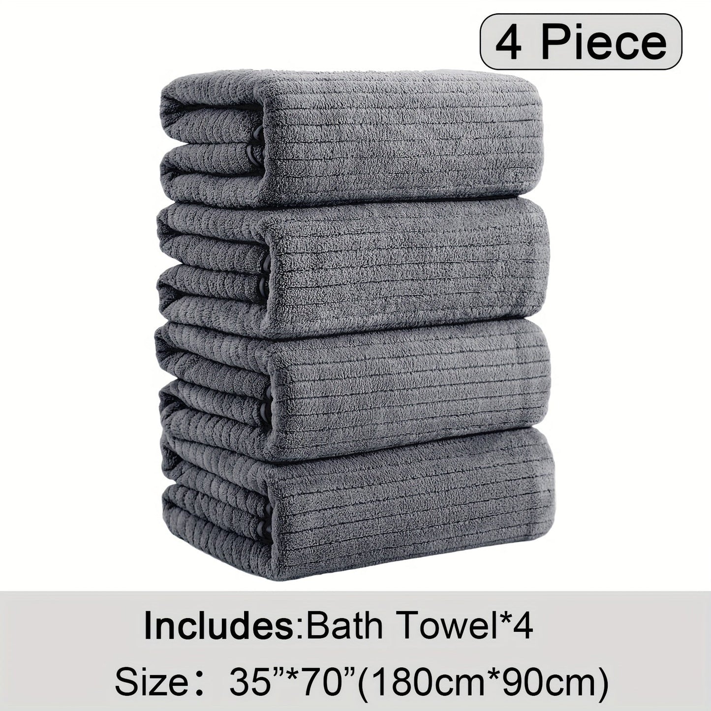 4Pack Extra Large Microfiber Bath Towels Quick Dry - Taylor K Shop