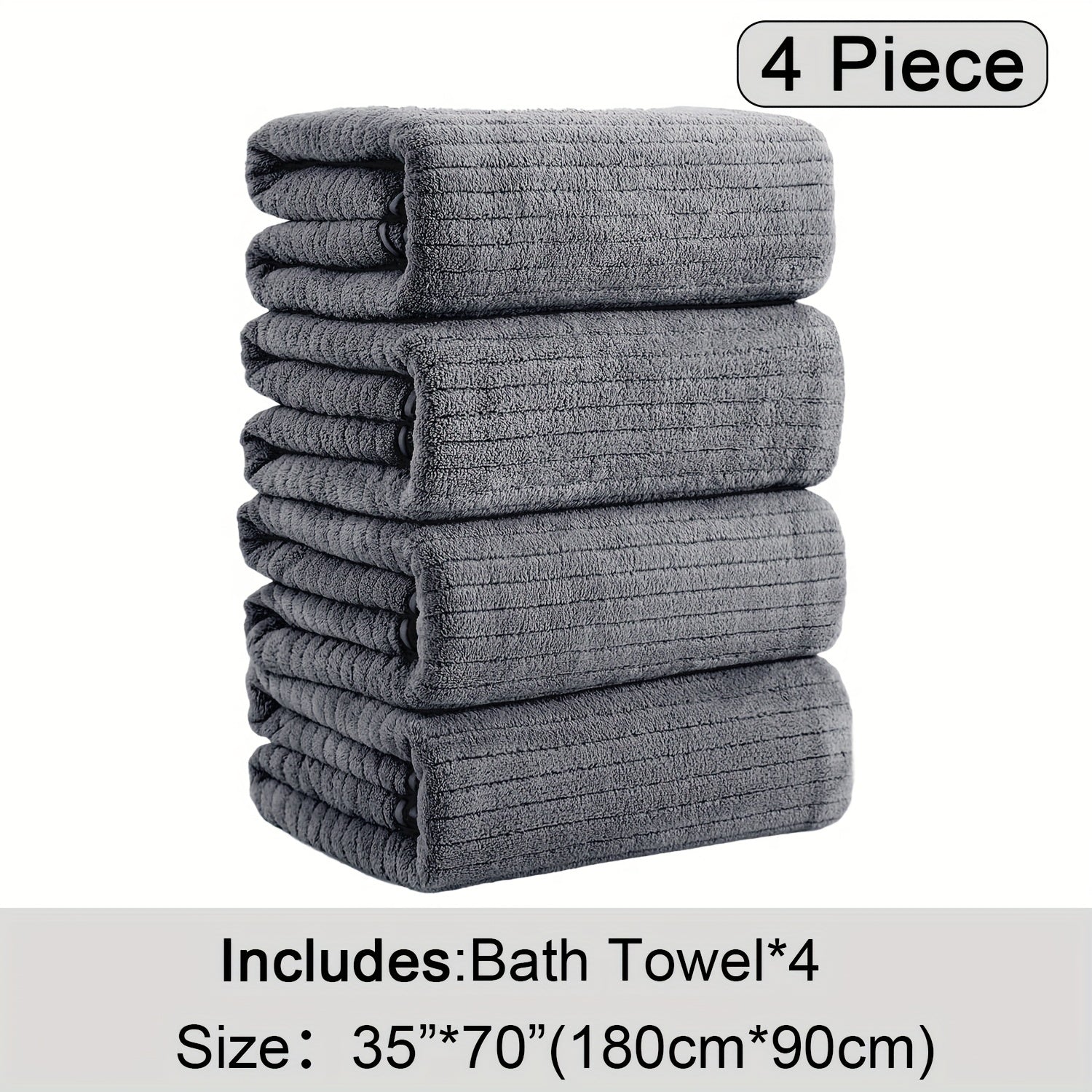 4Pack Extra Large Microfiber Bath Towels Quick Dry - Taylor K Shop