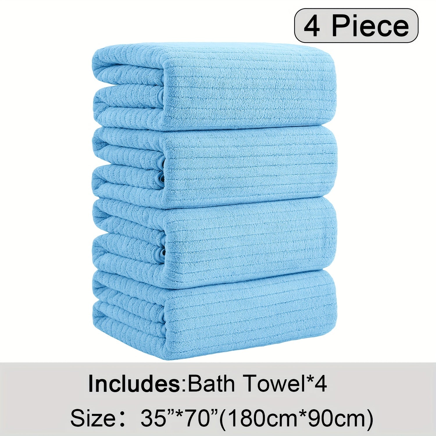4Pack Extra Large Microfiber Bath Towels Quick Dry - Taylor K Shop