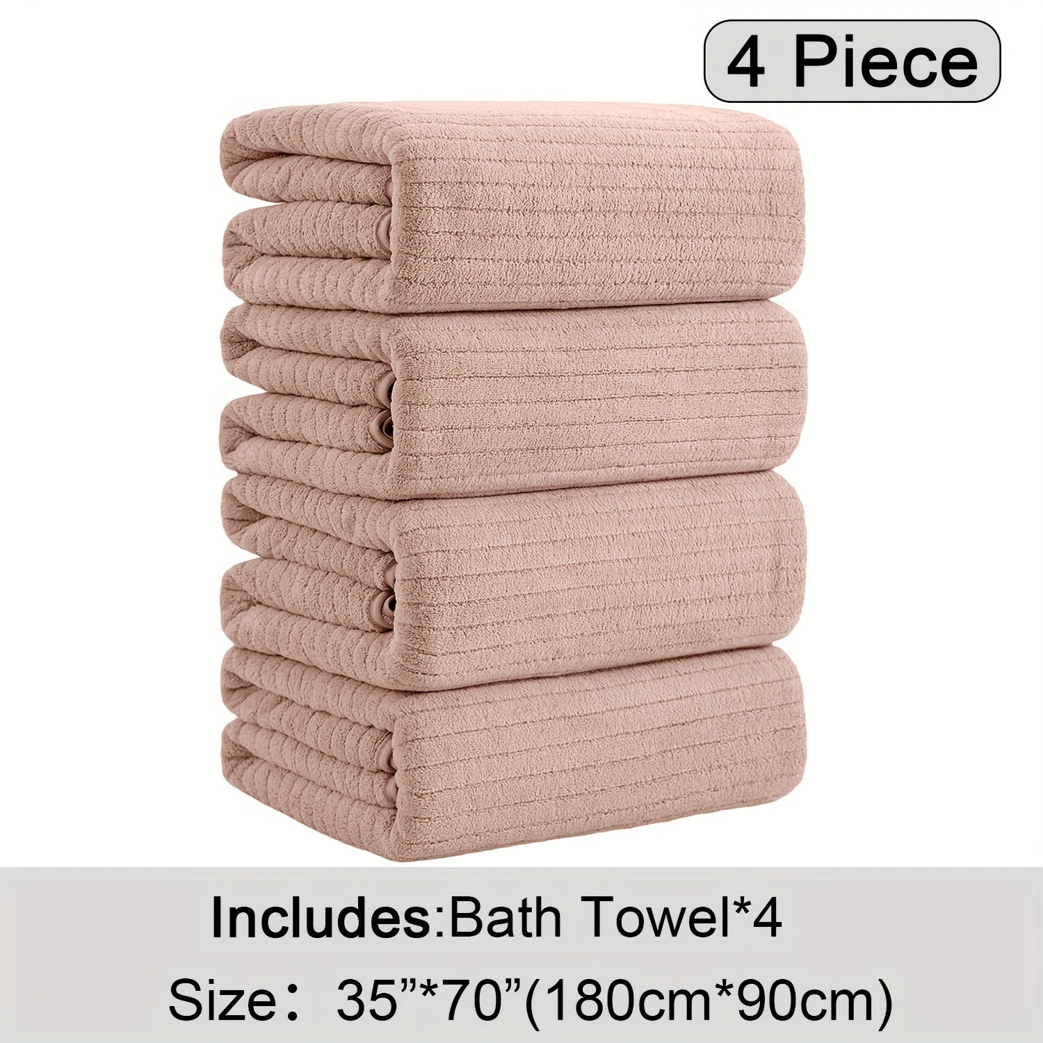 4Pack Extra Large Microfiber Bath Towels Quick Dry - Taylor K Shop