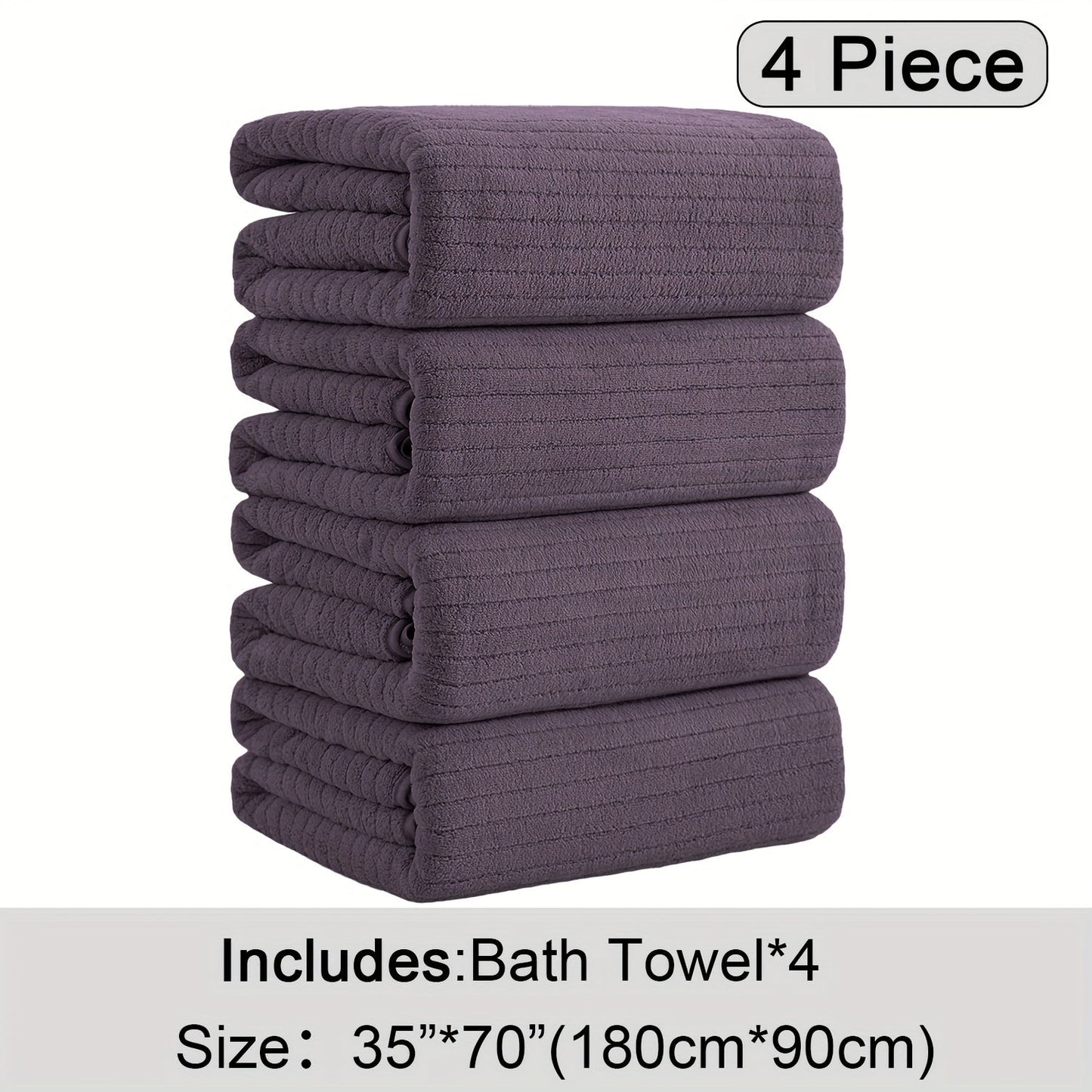 4Pack Extra Large Microfiber Bath Towels Quick Dry - Taylor K Shop