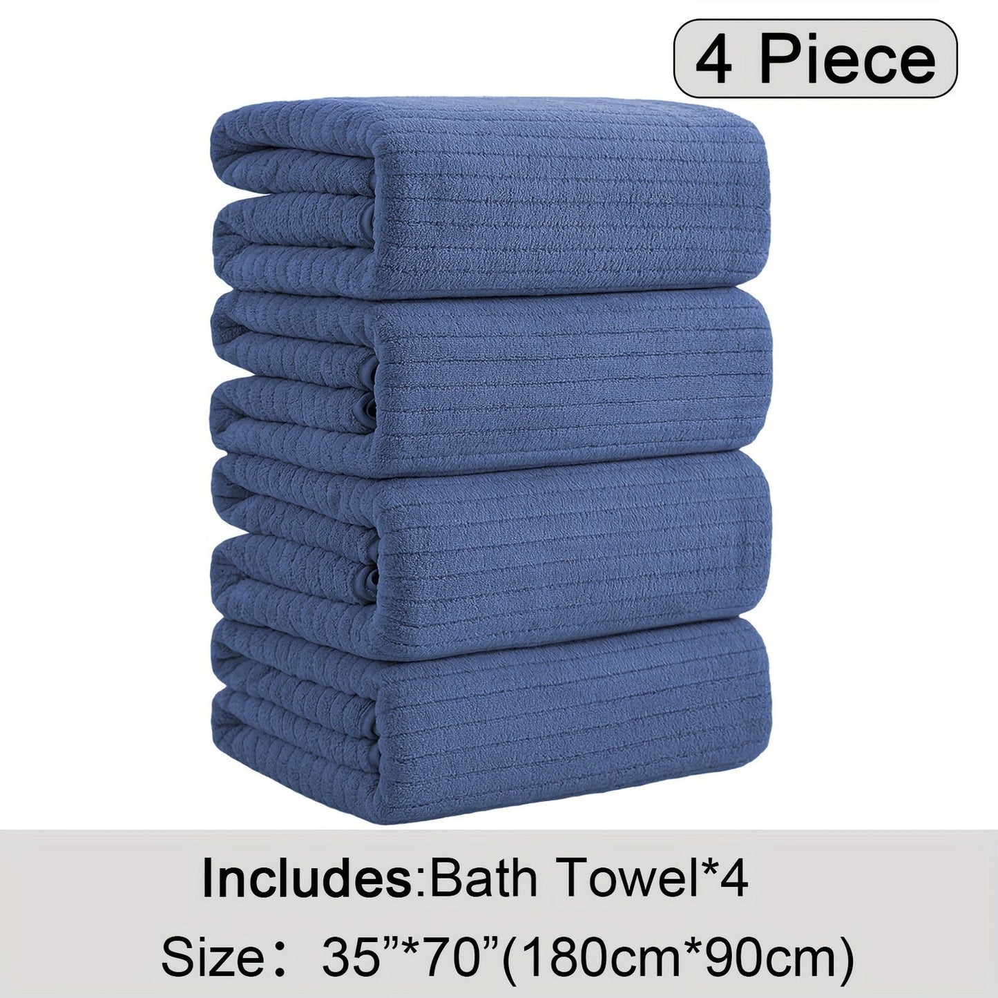 4Pack Extra Large Microfiber Bath Towels Quick Dry - Taylor K Shop
