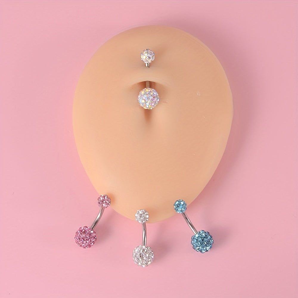 4Piece Rhinestone Circle Belly Ring Set - Taylor K Shop