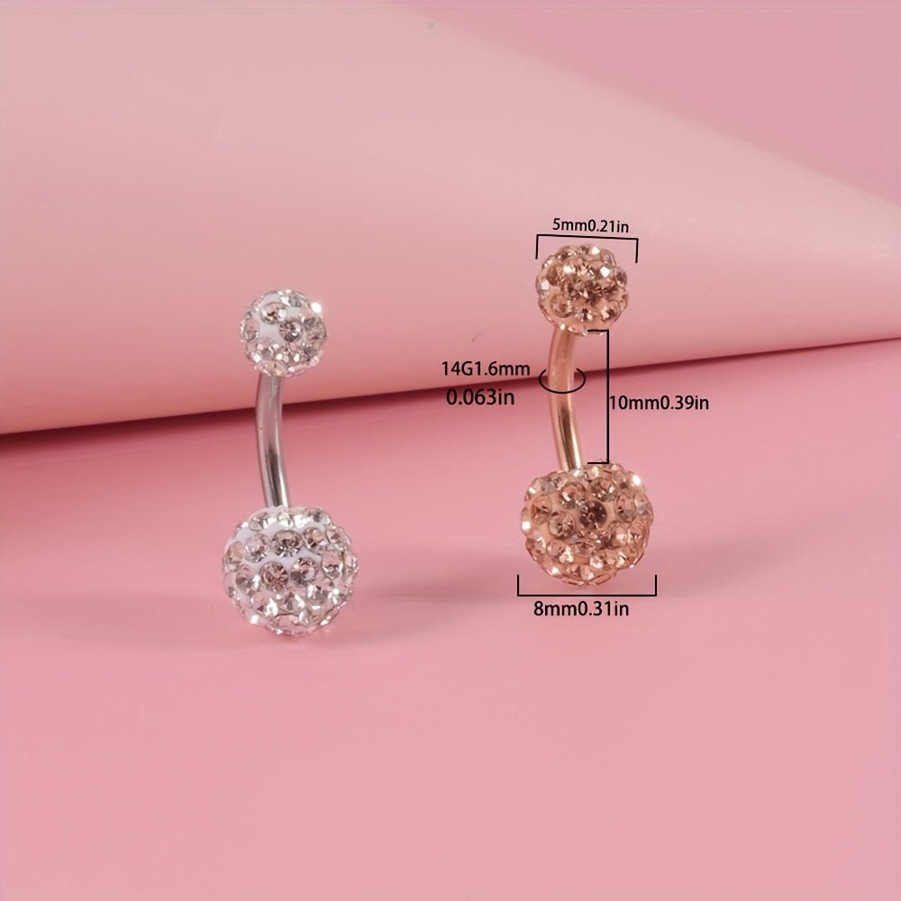 4Piece Rhinestone Circle Belly Ring Set - Taylor K Shop