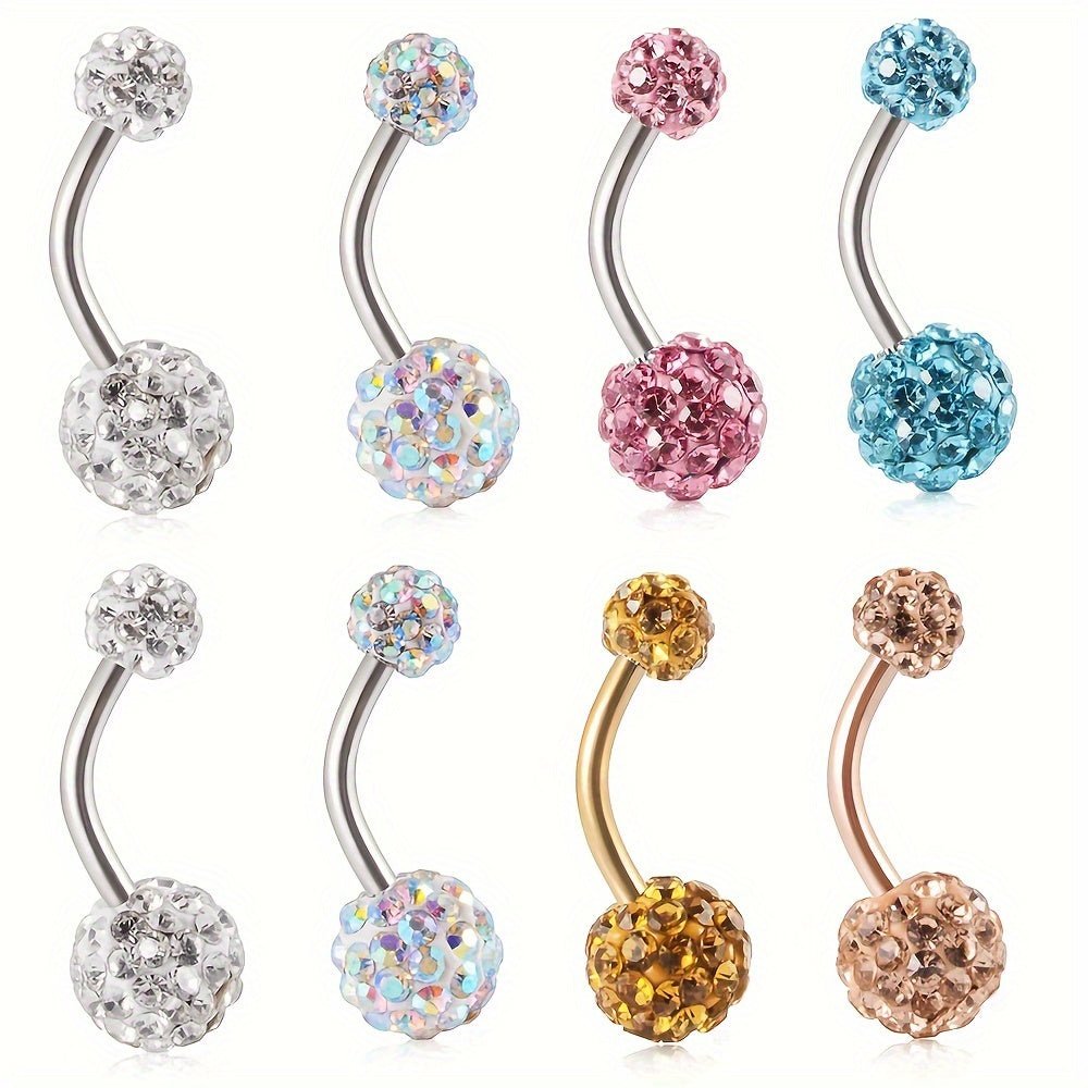 4Piece Rhinestone Circle Belly Ring Set - Taylor K Shop