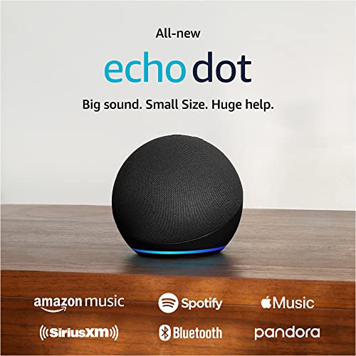 Amazon Echo Dot (newest model), With bigger vibrant sound, helpful routines and Alexa, Charcoal