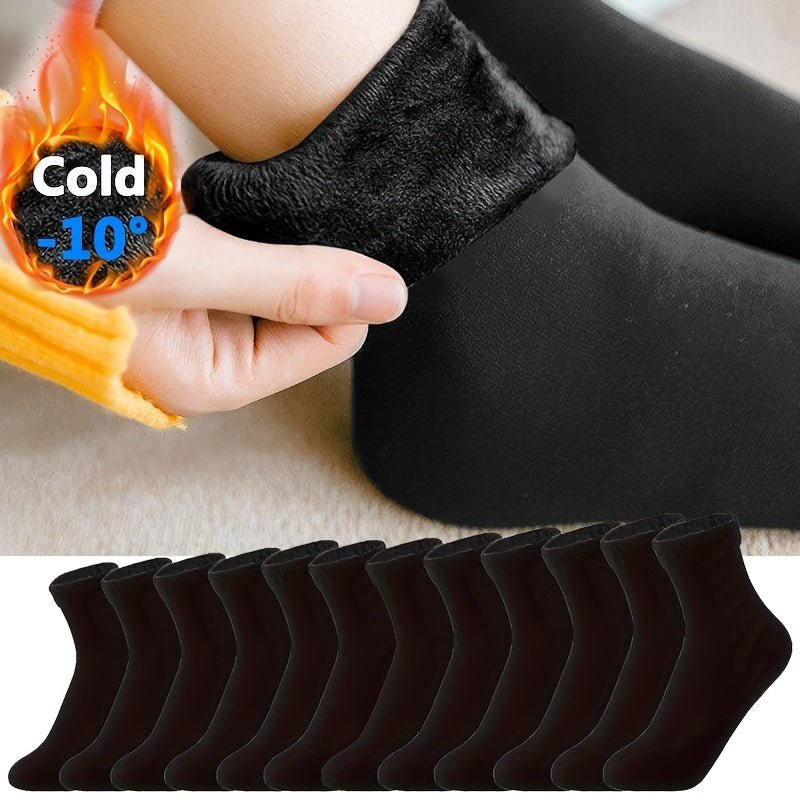 6 Pairs FleeceLined Winter MidCalf Socks - Taylor K Shop