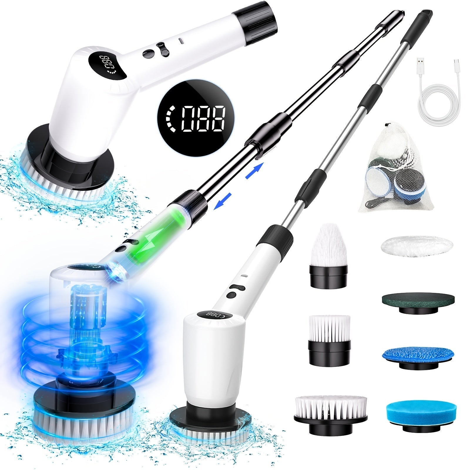 7in1 Electric Spin Scrubber with Adjustable Angles Speeds - Taylor K Shop