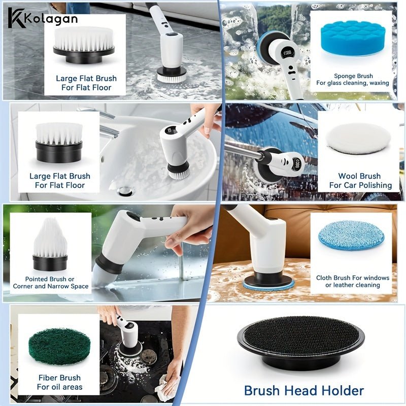 7in1 Electric Spin Scrubber with Adjustable Angles Speeds - Taylor K Shop