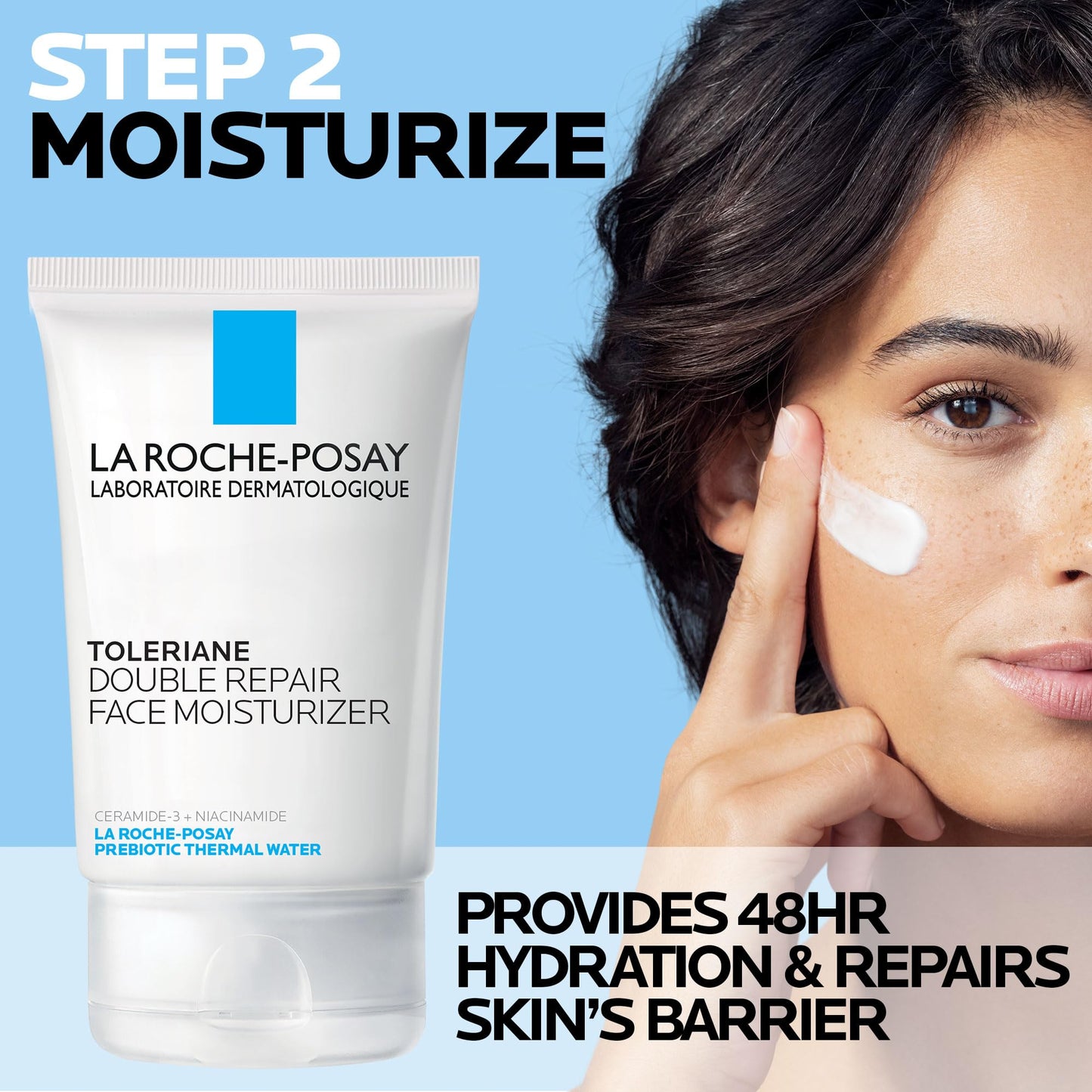 La Roche-Posay Toleriane Double Repair Face Moisturizer, Daily Moisturizer Face Cream with Ceramide and Niacinamide for All Skin Types, Oil Free, Fragrance Free