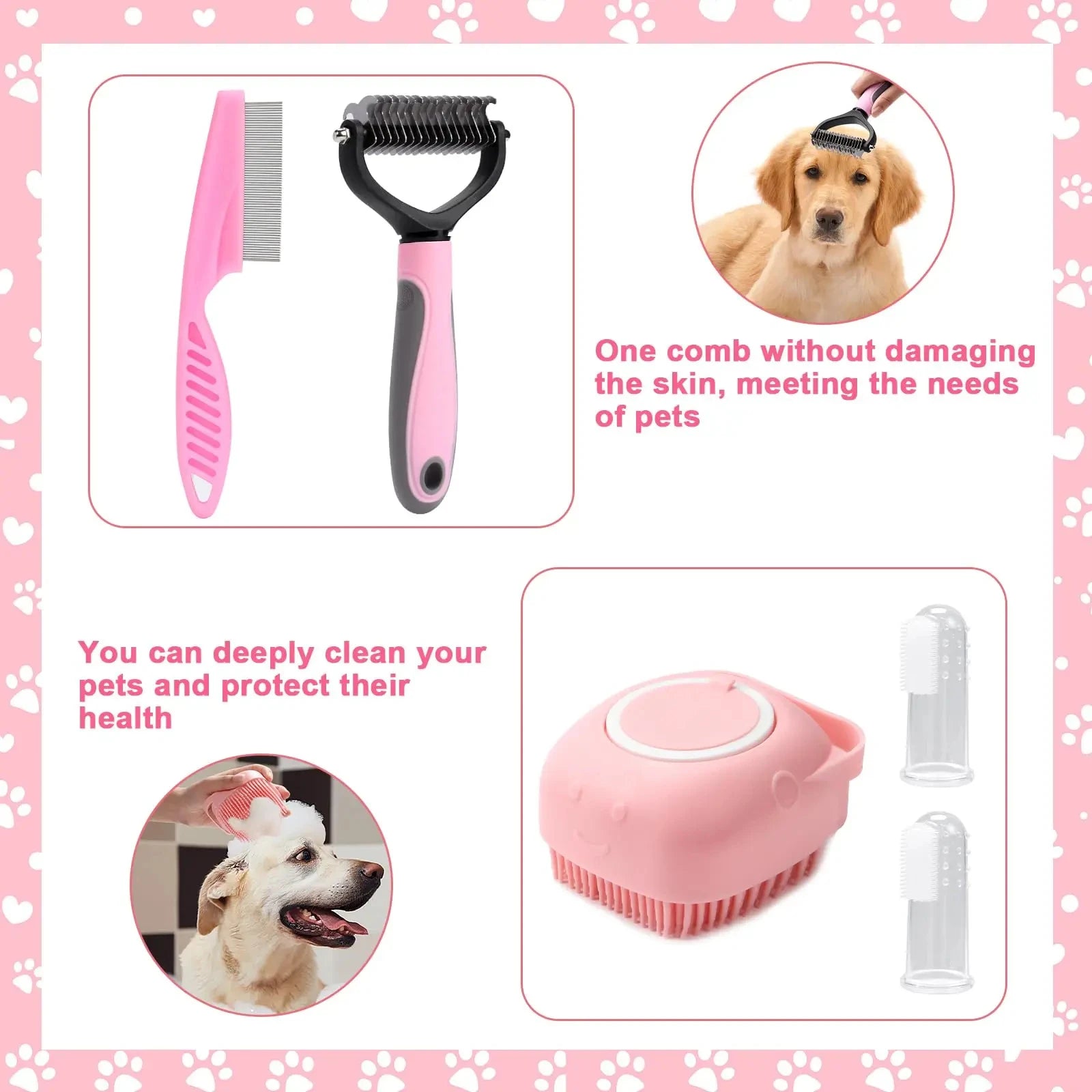 8Piece SelfCleaning Dog Grooming Kit with Clippers - Taylor K Shop