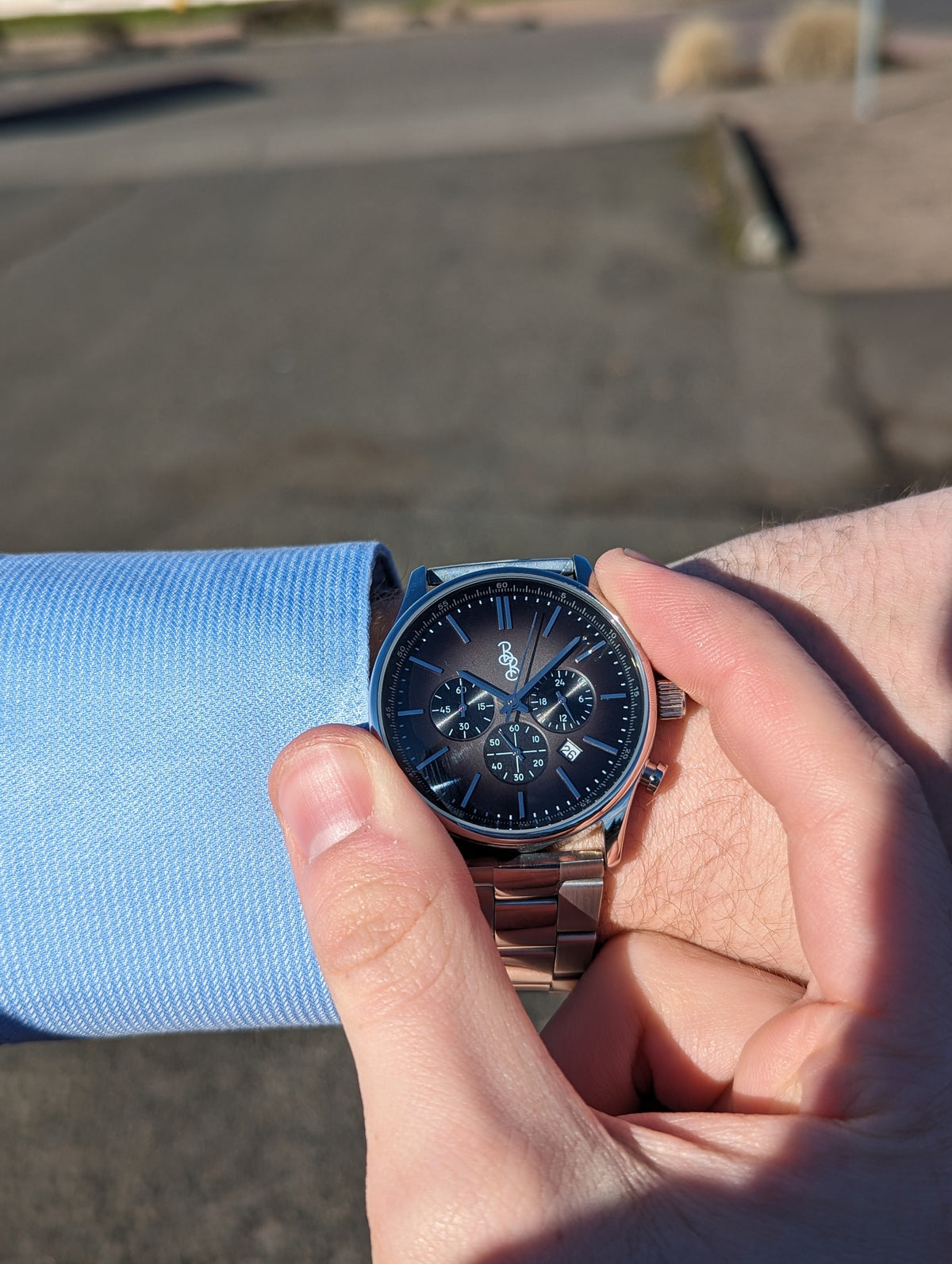 Gray Retro Chronograph