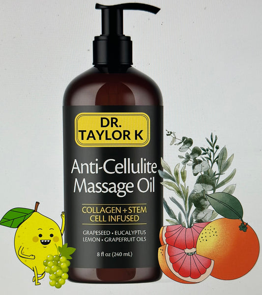 100% Natural Anti Cellulite Massage Oil - Infused w/Collagen & Stem Cell