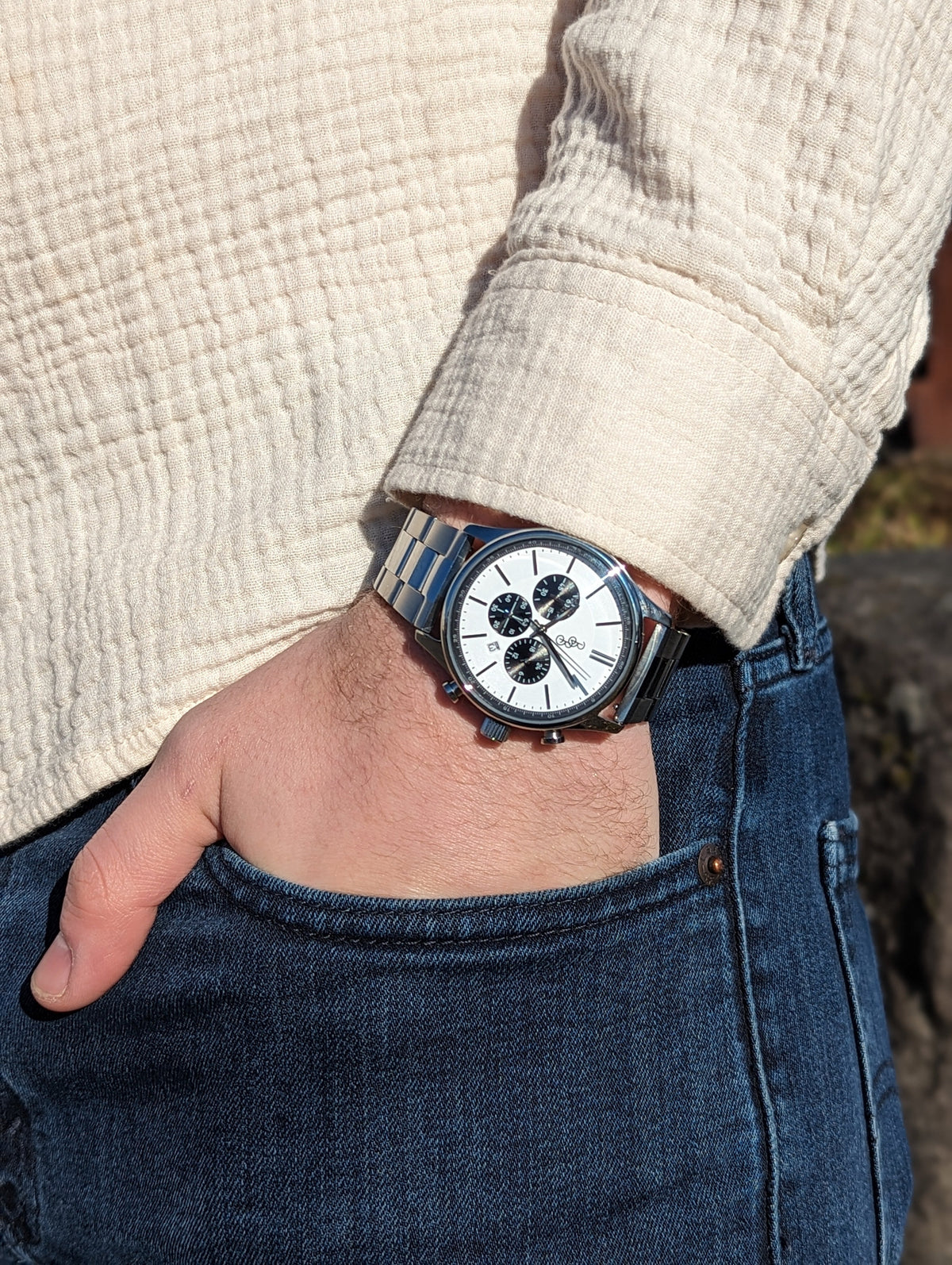 White and Black Chronograph