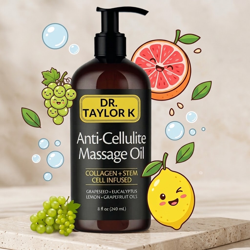100% Natural Anti Cellulite Massage Oil - Infused w/Collagen & Stem Cell