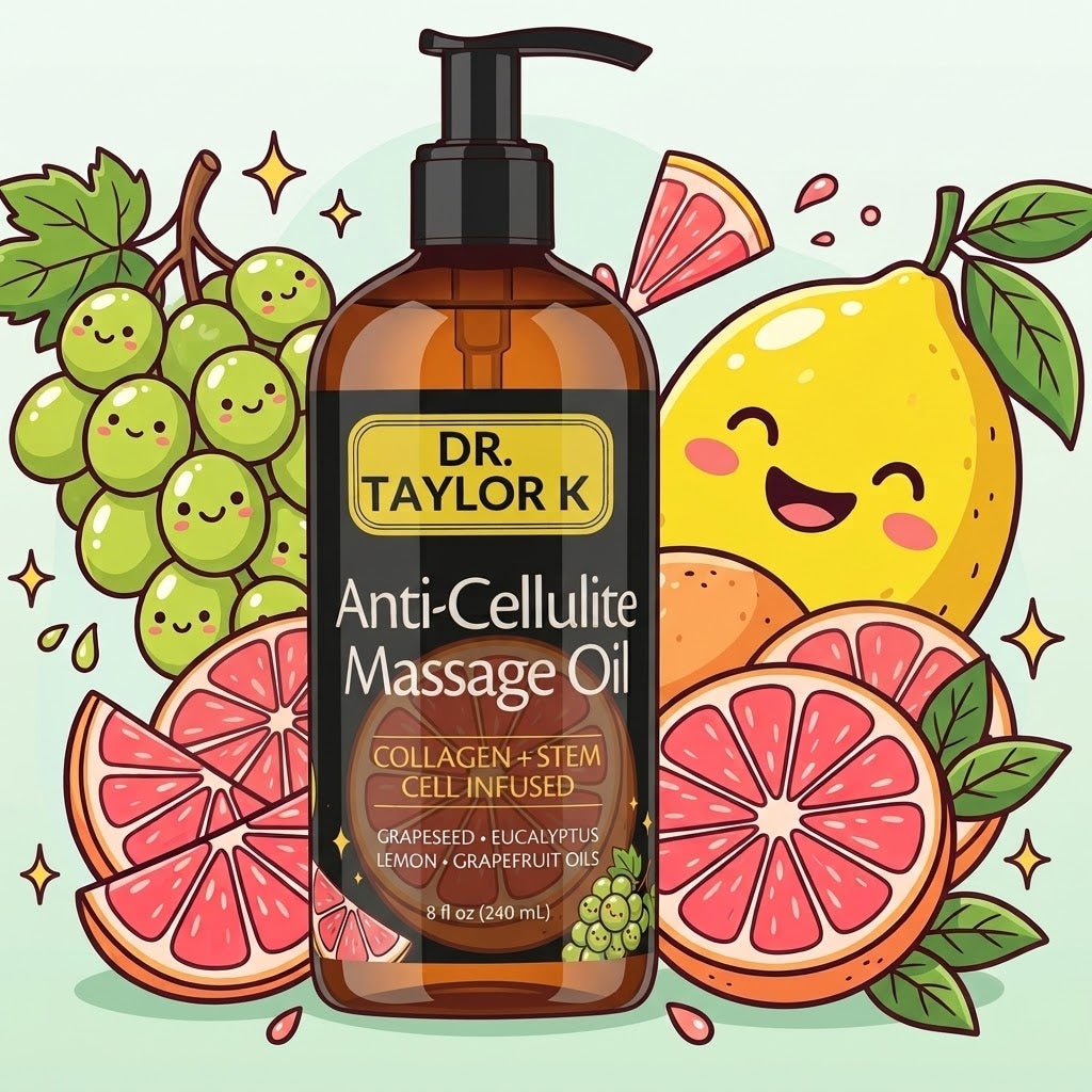 100% Natural Anti Cellulite Massage Oil - Infused w/Collagen & Stem Cell