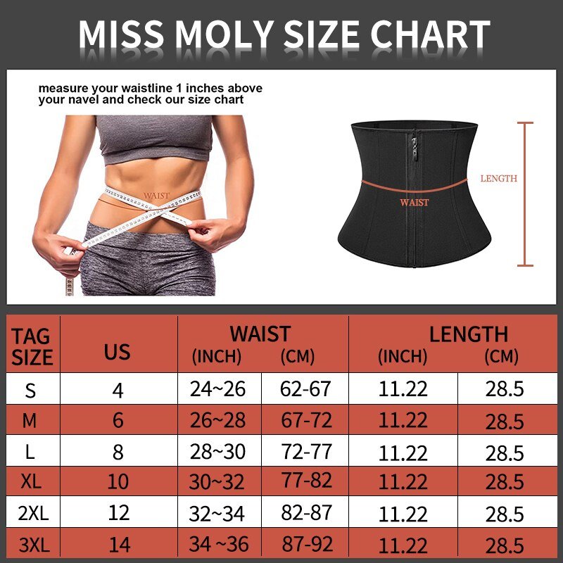 Abdominal Belt High Compression Zipper Neoprene Waist Trainer - Taylor K Shop