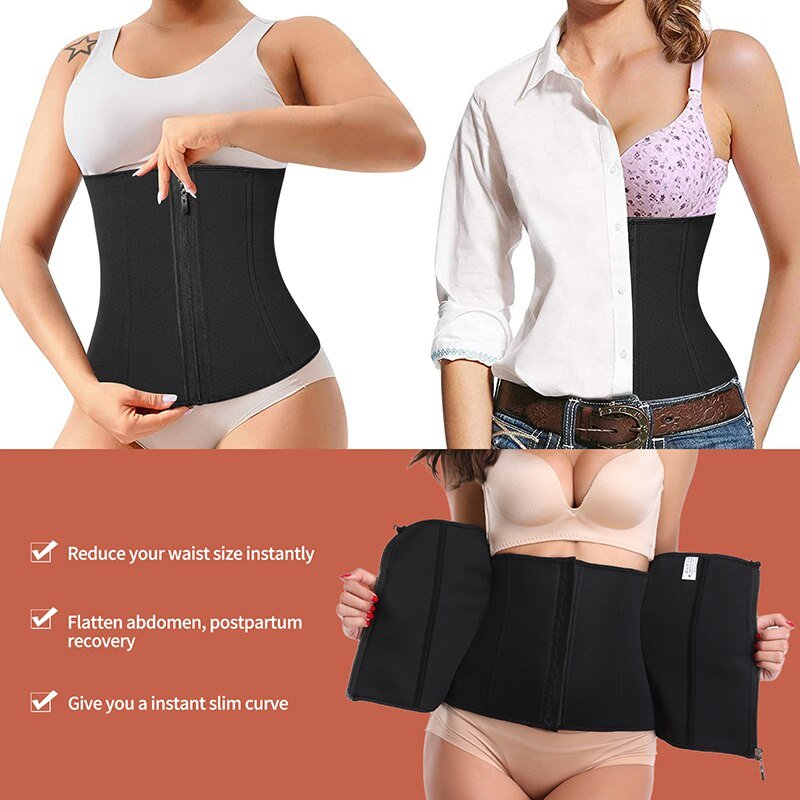 Abdominal Belt High Compression Zipper Neoprene Waist Trainer - Taylor K Shop