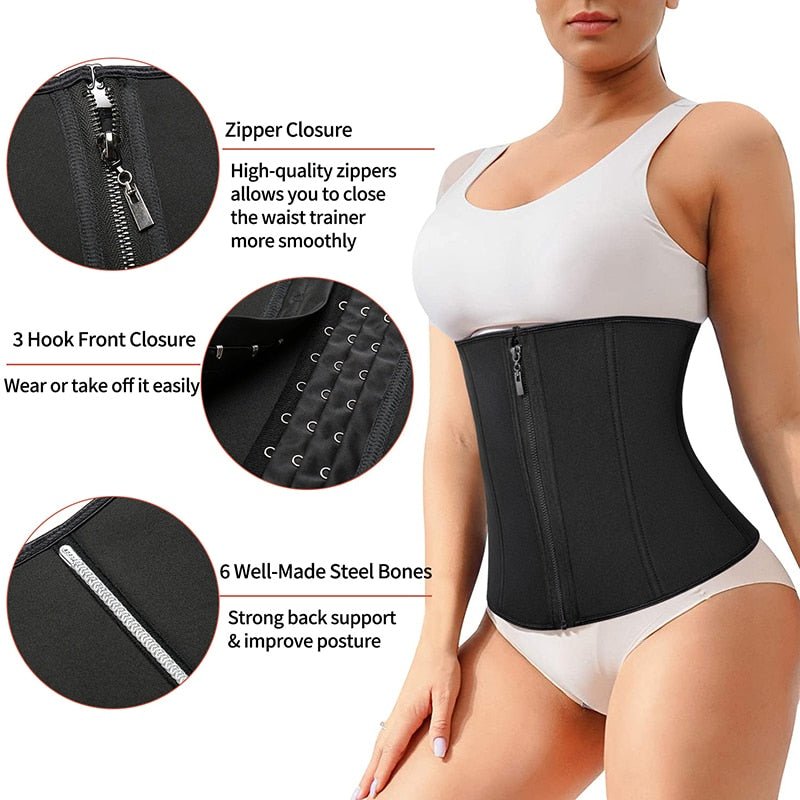 Abdominal Belt High Compression Zipper Neoprene Waist Trainer - Taylor K Shop