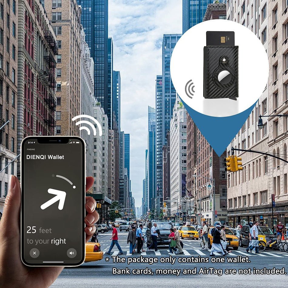 AirTag Men's Leather Slim Wallets - Taylor K Shop