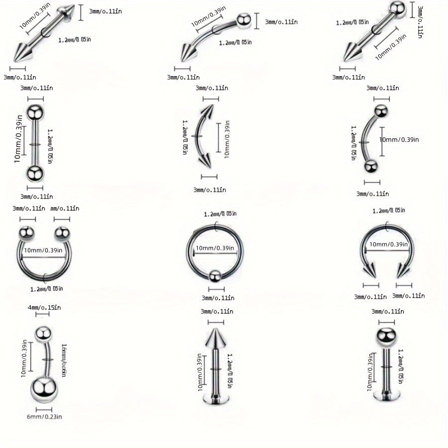 AllInOne Stainless Steel HipHop Body Piercing Kit - Taylor K Shop