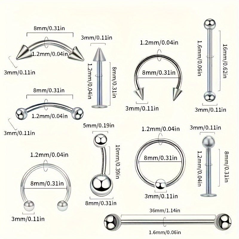AllInOne Stainless Steel HipHop Body Piercing Kit - Taylor K Shop