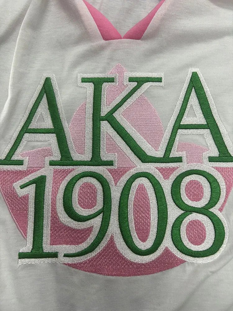 Alpha Kappa Alpha Embroidered Ruffle Sleeve Blouse - Taylor K Shop