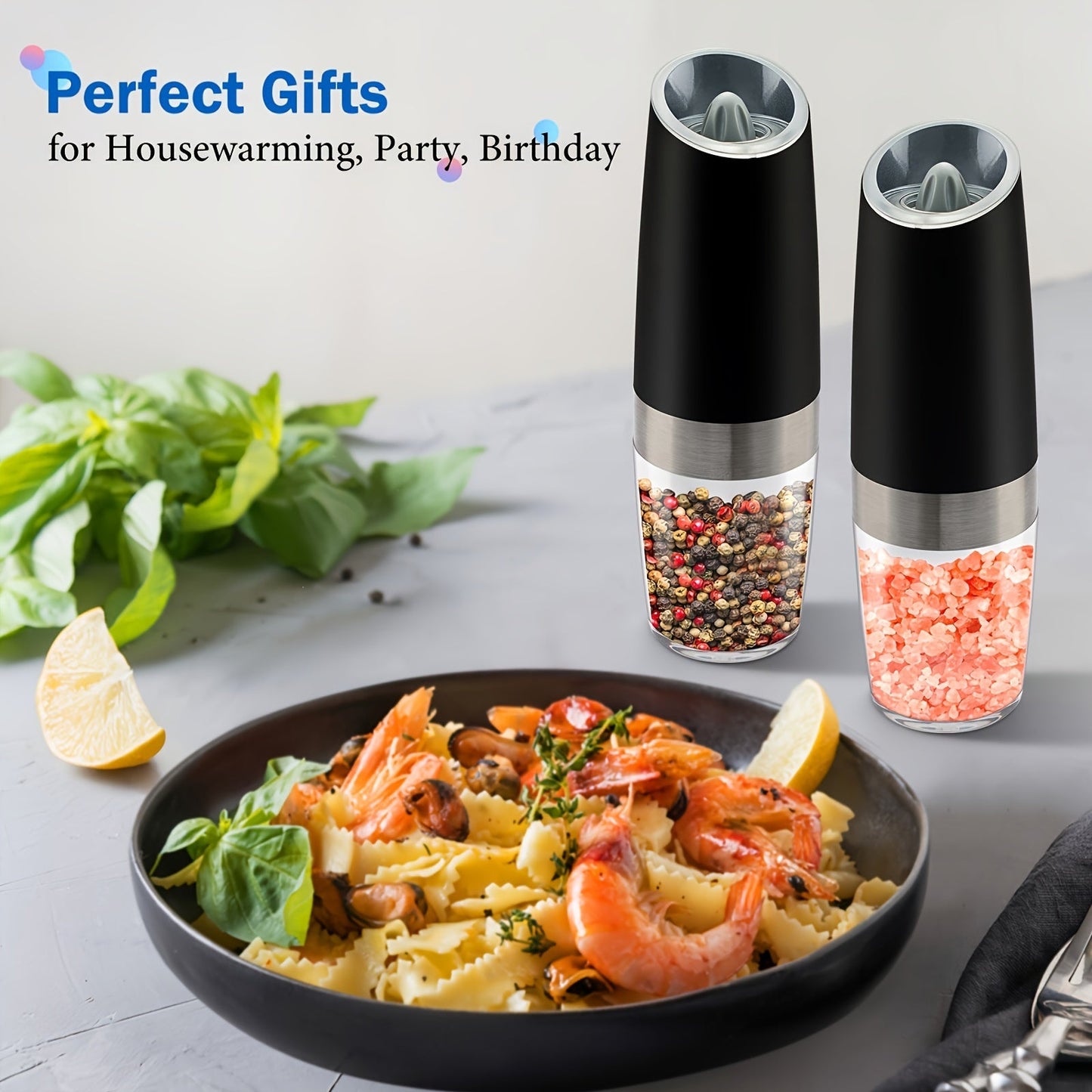 Automatic GravityPowered Salt Pepper Grinder with LED Light - Taylor K Shop