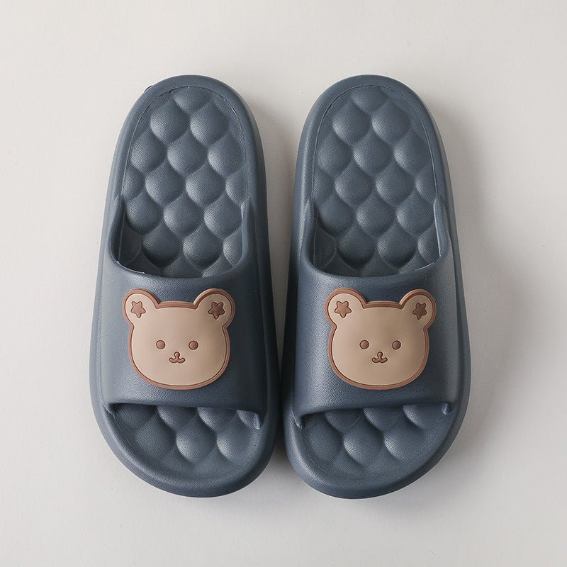 Bear Home Shoes Sole Bubble Design Massage Slippers Soft Bathroom Slippers - Taylor K Shop