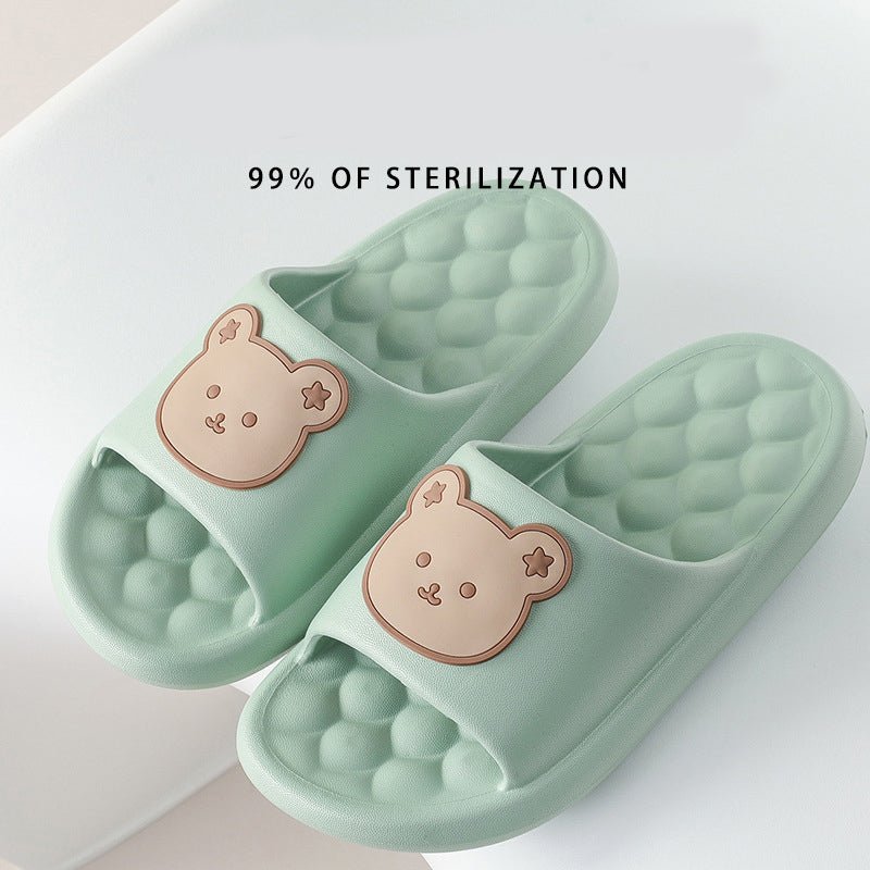Bear Home Shoes Sole Bubble Design Massage Slippers Soft Bathroom Slippers - Taylor K Shop