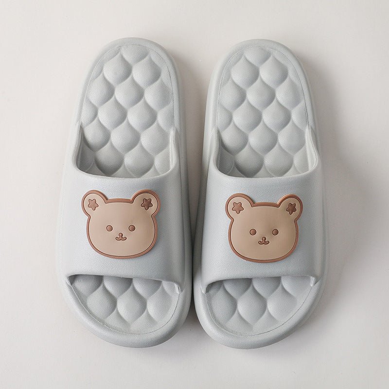 Bear Home Shoes Sole Bubble Design Massage Slippers Soft Bathroom Slippers - Taylor K Shop