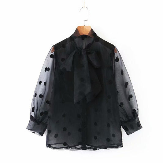 Black long sleeve blouse - Taylor K Shop