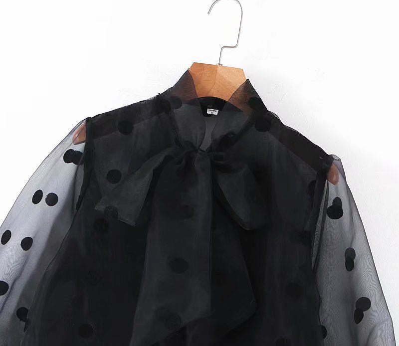 Black long sleeve blouse - Taylor K Shop