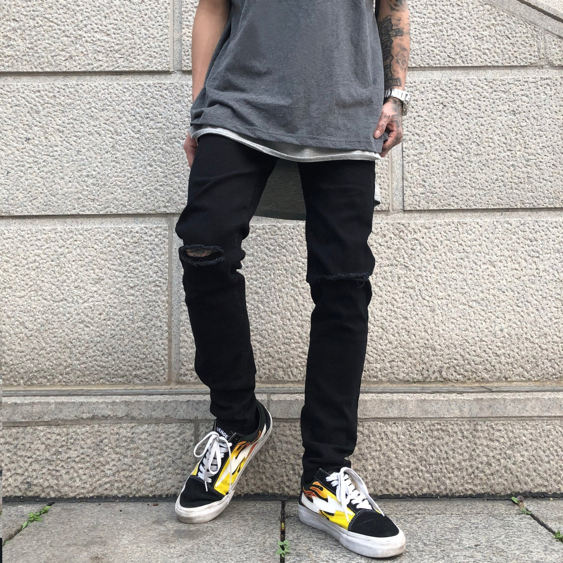 Black ripped jeans - Taylor K Shop
