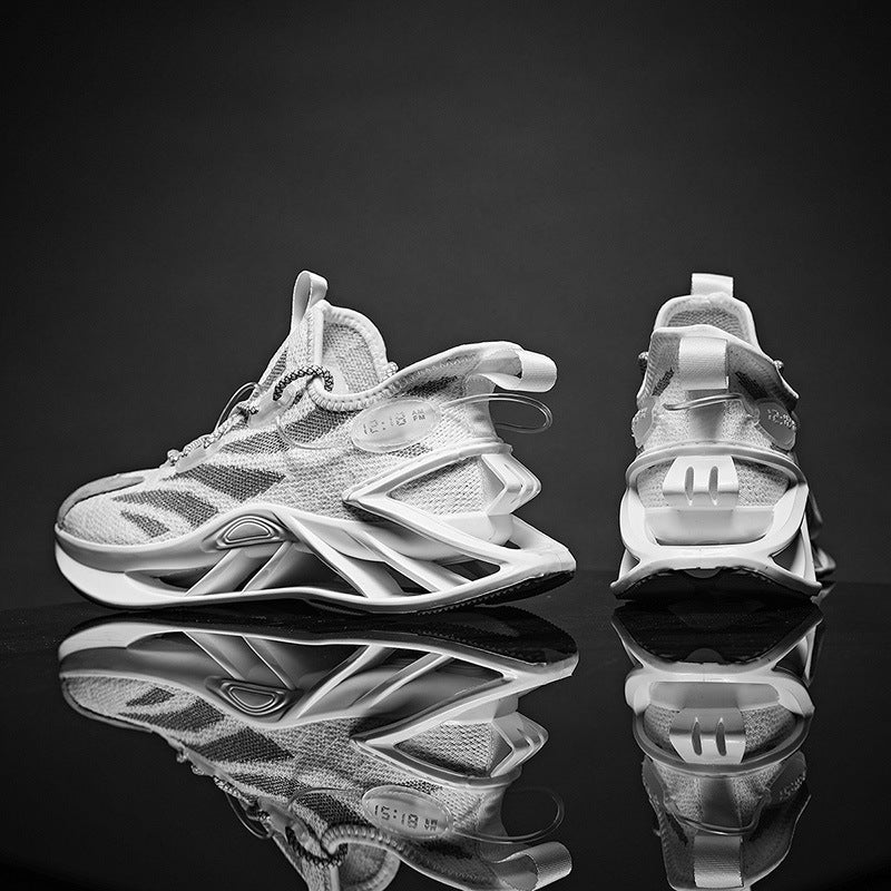 Blade Shoes Men"s New Men"s Shoes Spring Breathable White Shoes Versatile Fashionable Shoes Sshock Absorption Running Mesh Sports Shoes - Taylor K Shop
