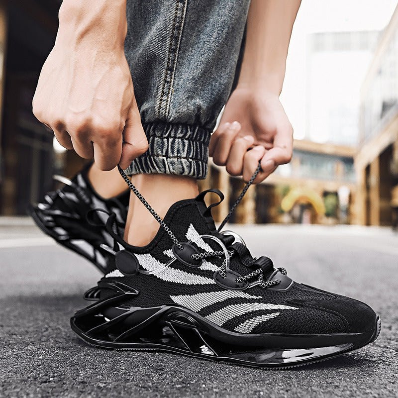 Blade Shoes Men"s New Men"s Shoes Spring Breathable White Shoes Versatile Fashionable Shoes Sshock Absorption Running Mesh Sports Shoes - Taylor K Shop