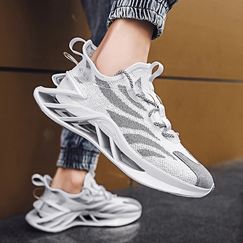 Blade Shoes Men"s New Men"s Shoes Spring Breathable White Shoes Versatile Fashionable Shoes Sshock Absorption Running Mesh Sports Shoes - Taylor K Shop