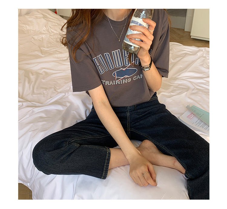 Bleached Washed High Waist Slim Straight Capris Jeans - Taylor K Shop