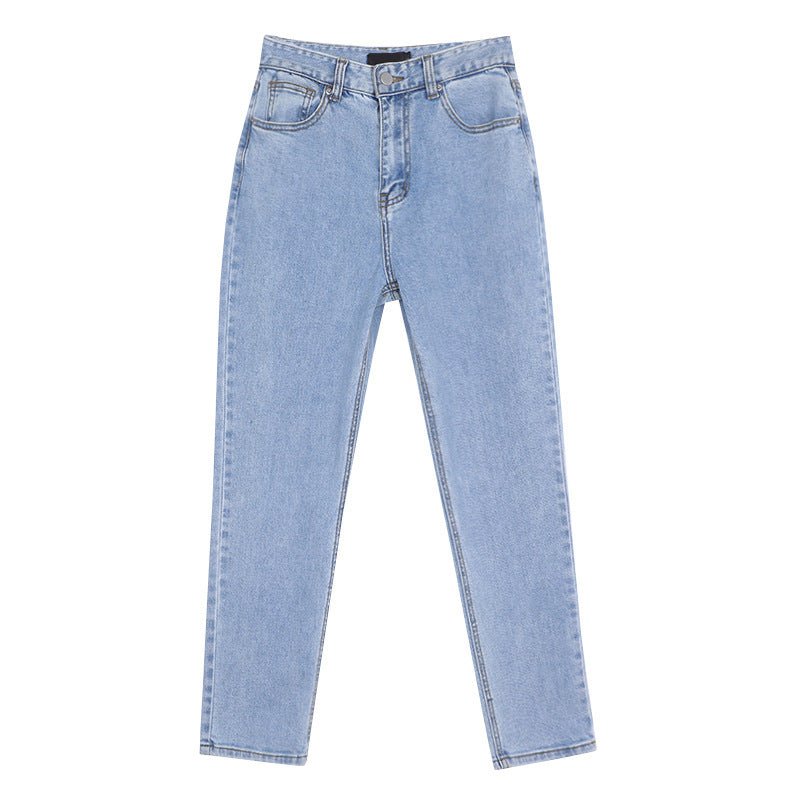 Bleached Washed High Waist Slim Straight Capris Jeans - Taylor K Shop