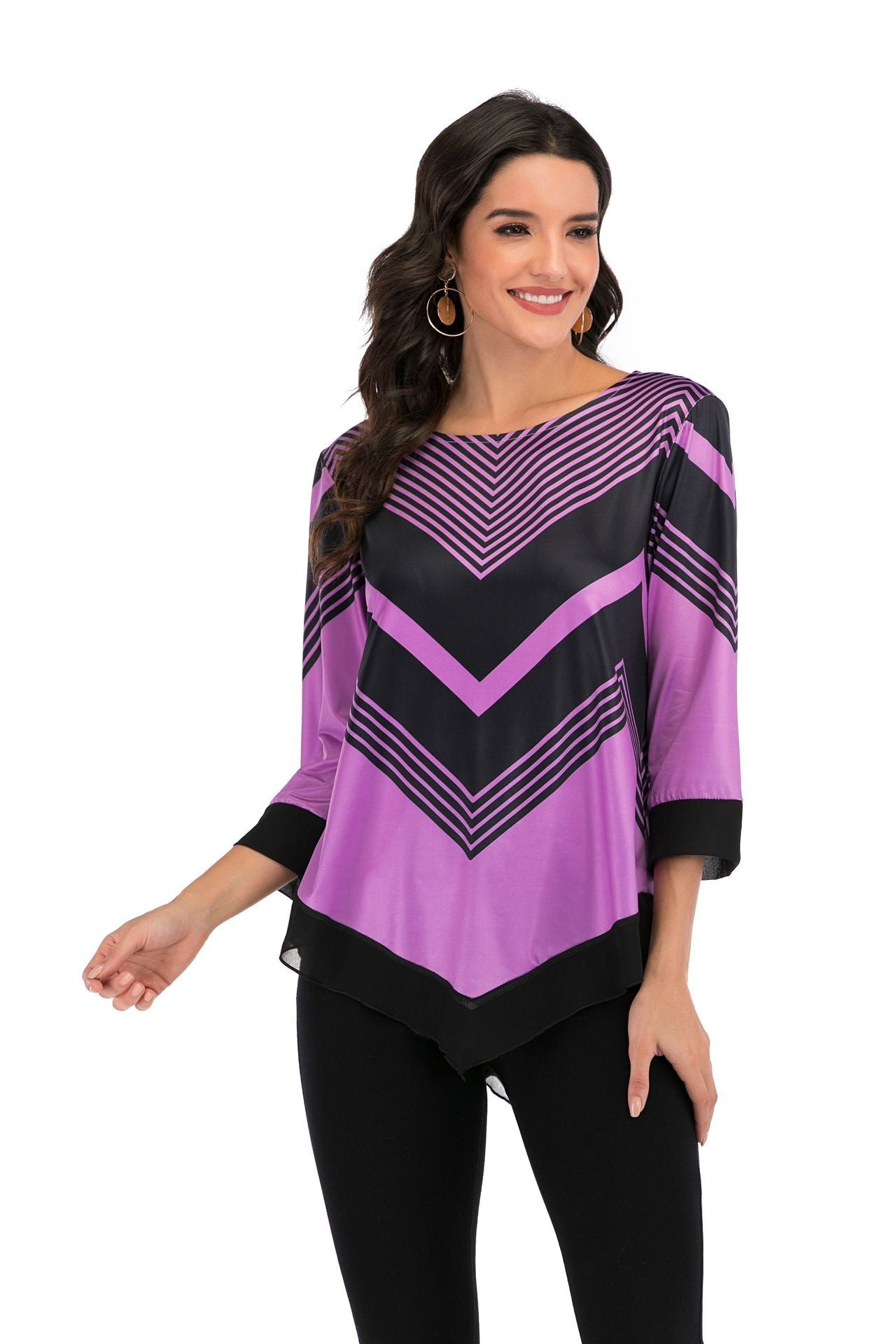Blouse with irregular hem - Taylor K Shop