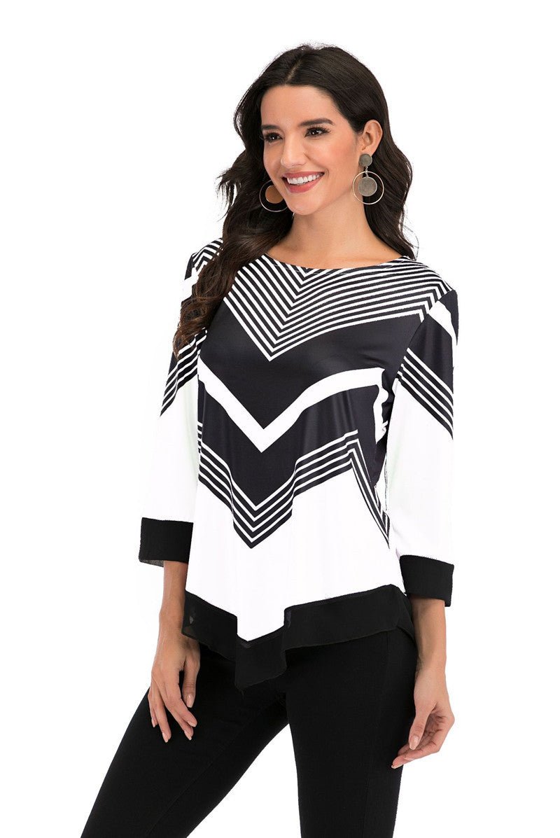 Blouse with irregular hem - Taylor K Shop