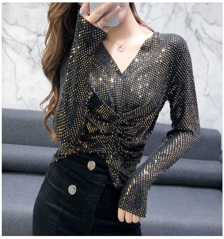 Blouse With Sparkly Silk Blouse - Taylor K Shop