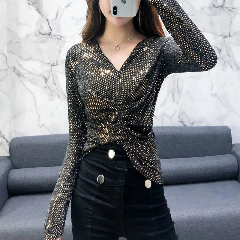 Blouse With Sparkly Silk Blouse - Taylor K Shop