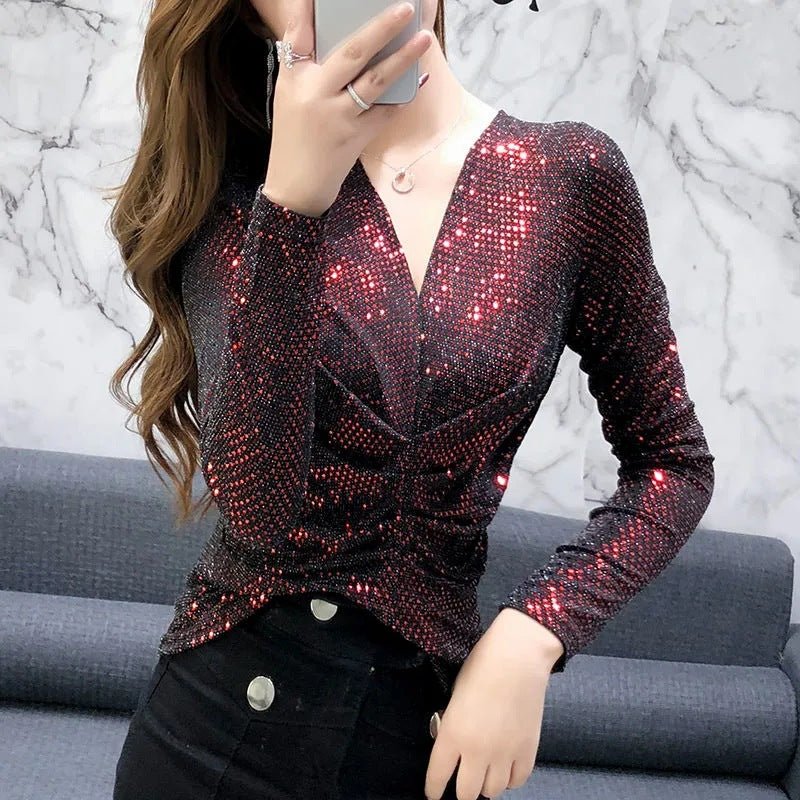 Blouse With Sparkly Silk Blouse - Taylor K Shop