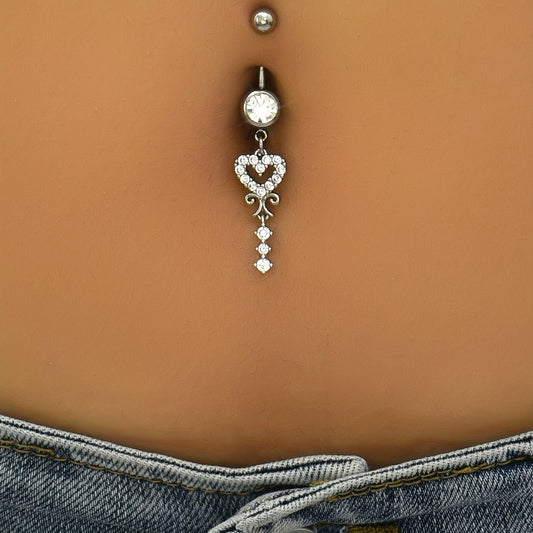 Boho Heart Zirconia Belly Ring Festival Essential - Taylor K Shop