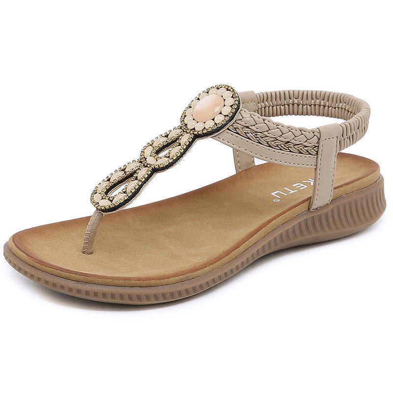 Boho Thong Sandals Women Weave Beach Shoes Flip Flops - Taylor K Shop