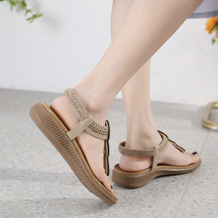 Boho Thong Sandals Women Weave Beach Shoes Flip Flops - Taylor K Shop