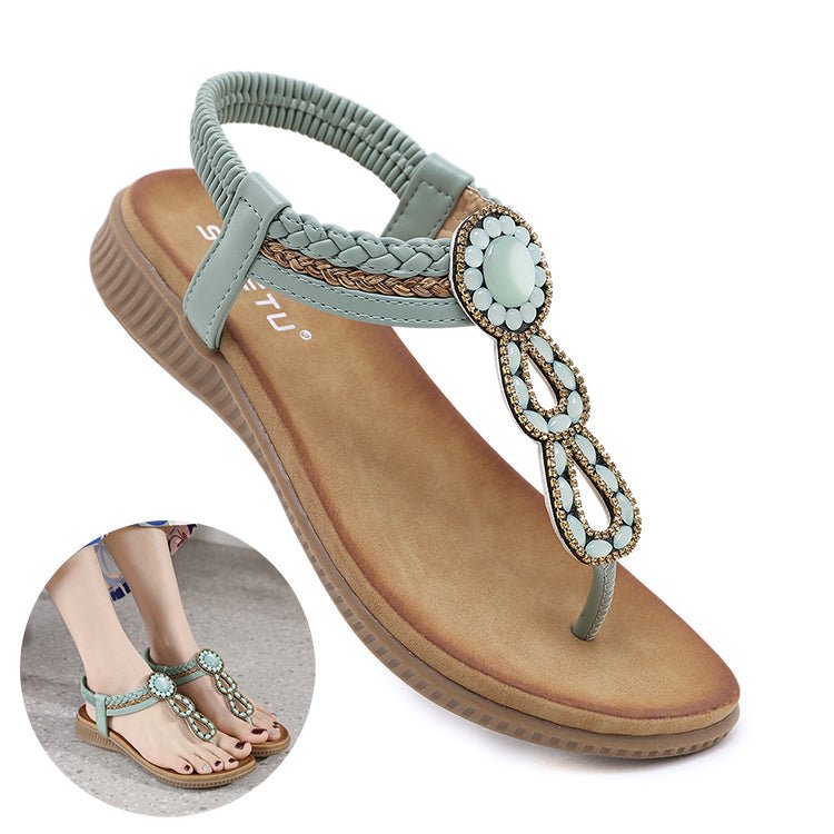 Boho Thong Sandals Women Weave Beach Shoes Flip Flops - Taylor K Shop