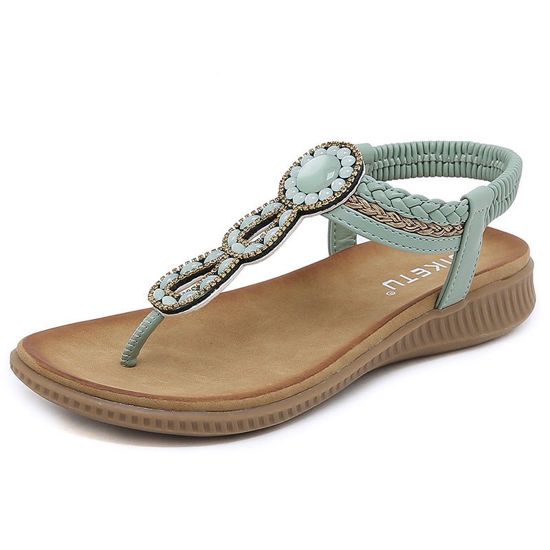 Boho Thong Sandals Women Weave Beach Shoes Flip Flops - Taylor K Shop
